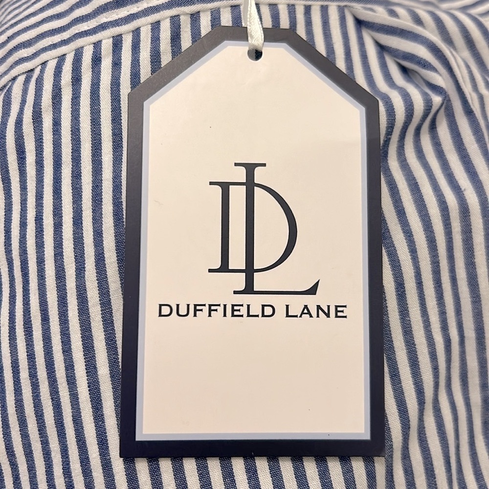 Duffield Lane Iris Dress In Navy and White Classic Stripe NWT Size XL - Picture 7 of 9